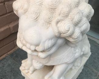 Pair of Alabaster Foo Dogs