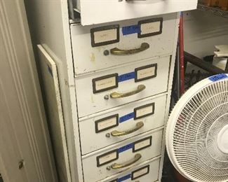 Vintage Metal Cabinet....this to is filled with ROCKS !