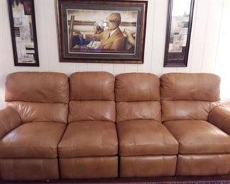 John Elway Leather four seating sofa/couch with 3 recliners.  Leather is in Excellent condition!