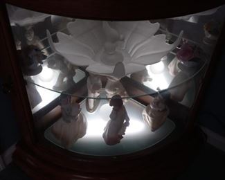 Stunning lighted curio with lighted base (majority of inventory in curio will be sold)