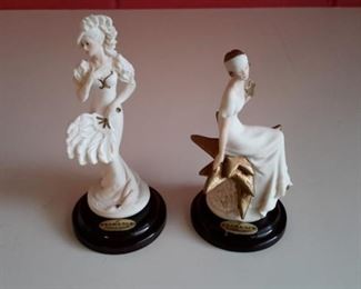 Florence by Guiseppe Armani "Chantal" and "Starr", in box, on wood base, like new with no chips or cracks.