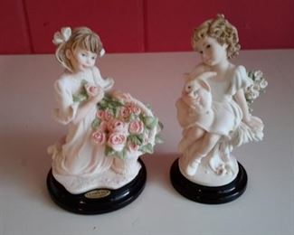 Florence by Guiseppe Armani "Cherie" and "My Friend", in box, on wood base, like new with no chips or cracks.