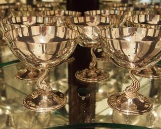 Sterling Dolphin Goblets UNBELIEVABLY Beautiful set of 7