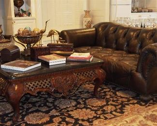 Gorgeous Carved Coffee Table (has matching side table)