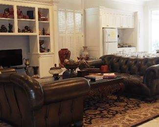 Great Pr. Leather Tufted Sofas