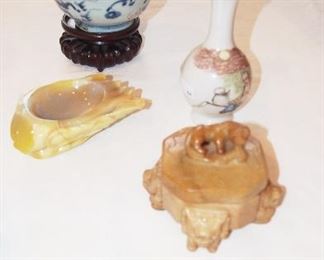 Fine and rare translucent yellow carnelian agate brush washer