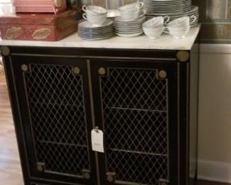 Oriental server with marble top