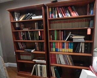 Two matching book cases.