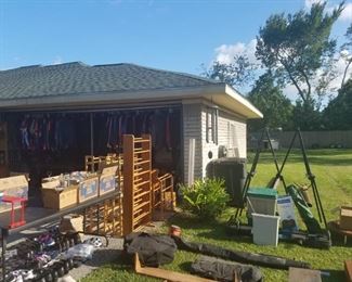 Huge outdoor estate sale! Tools, deer feeders, car parts, hot wheels, electronics, furniture, couch, love seat, books, clothes, old coke bottles, bicycles, too much to list. 
