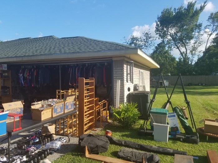 Huge outdoor estate sale! Tools, deer feeders, car parts, hot wheels, electronics, furniture, couch, love seat, books, clothes, old coke bottles, bicycles, too much to list. 