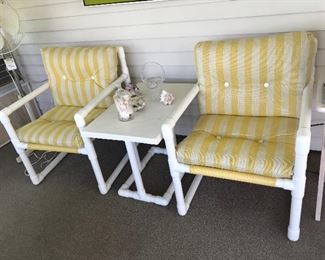 Patio chairs and side table