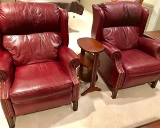 Red recliner leather chairs