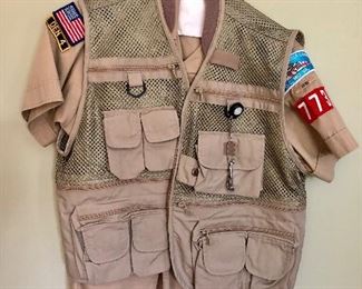Boy scout jacket with fishing jacket vest
