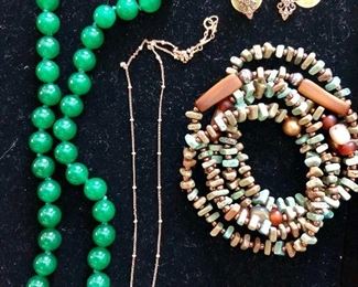 Jade beads, fashion necklaces, bracelets, earrings
