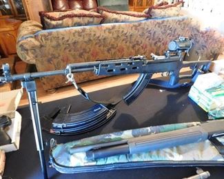 Norinco SKS 7.62 x 39 with scope and 4 magazines. 3 40rds and 1 -75rds