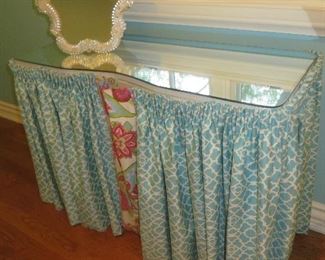 Skirted Vanity with Glass Top
