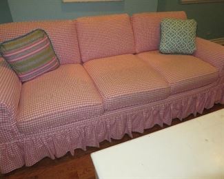 Custom Pink Gingham Fabric Upholstered Sofa
Henredon
