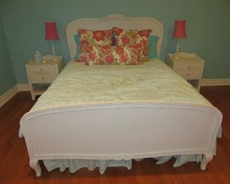 Lilac Arched Headboard Queen Bed
Pottery Barn
Queen Mattress (there are two beds )                                       All Bedding for sale!