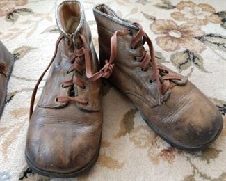 CLOSE-UP....OLD BABY SHOES..