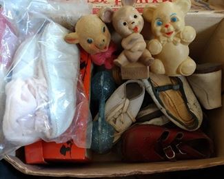 MORE....VINTAGE BABY SHOES, BABY TOYS