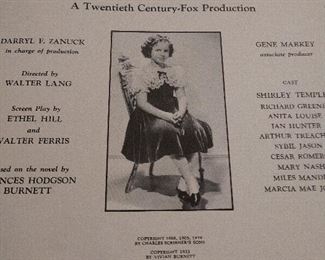 CLOSE-UP...SHIRLEY TEMPLE THE LITTLE PRINCESS BOOK