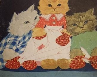 VINTAGE THREE LITTLE KITTENS --THEY LOST THEIR MITTENS BOOK