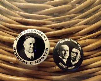 VINTAGE HOOVER / COOLIDGE POLITICAL BUTTONS
