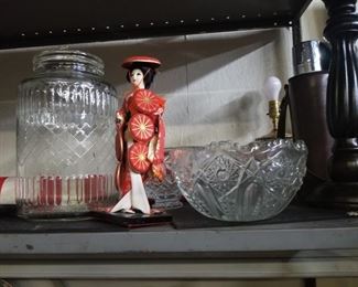 Japan dolls, Waterford glass  .  this is just a small sample