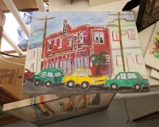 Local Dallas Artist caught the local scene, signed and original  only one copy 