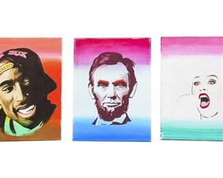 43. Brand, Lois American 21st C., Group Lot of Three 3 Portraits