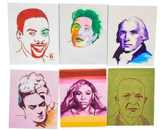 Brand, Lois American 21st C., Group of Six Pop Art Style Portraits