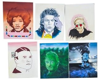 Brand, Lois American 21st C., Group of Six Pop Style Portraits