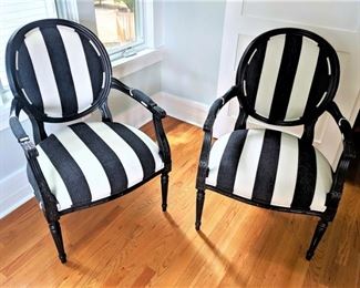 Ethan Allen Zebra Striped Sitting Chairs