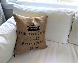 French Burlap Pillow