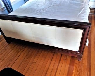 Barbara Barry by Baker Leather and Wood Queen Bedframe