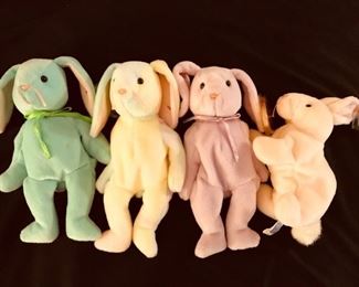 RARE / ERROR TY Beanie Babies "Hippity, Hippie, Floppity and Nibbler"
