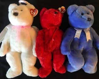 TY Beanie Buddies "Halo, Sizzle and Clubby II"