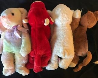 TY Beanie Buddies "Hippie, Snort, Fleece and Chip"