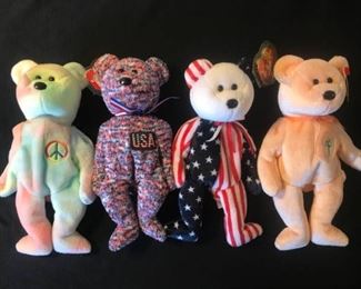 TY Beanie Babies "Peace, USA, Spangle and Dearest"