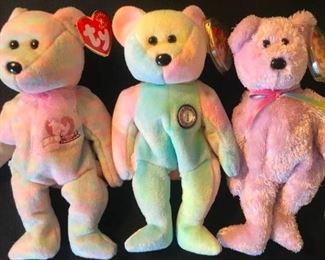 TY Beanie Babies "Celebrate, B.B. Bear, Sherbet"