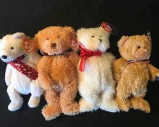 TY Beanie Babies "2000 Holiday Teddy, Huntley, 2004 Holiday Teddy and Uncle Sam"