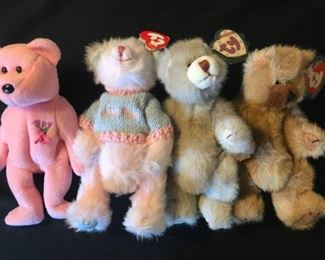 TY Beanie Babies "Mum, Mom, Dickens and Cody"