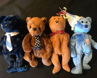 TY Beanie Babies "Pops, Hero, unknown, and September"