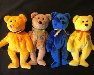 TY Beanie Babies "MC II, Sherbet, Unity and Tradee"