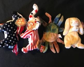 TY Beanie Babies "Lefty 2000, Righty 2000, Claude and Grace"