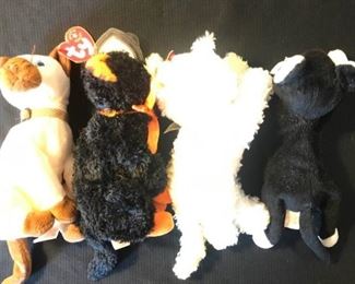 RARE TY Beanie Babies "Siam, Fraidy, Saffron and Zip"