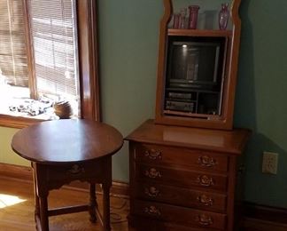 Ash End Table, Chest and Mirror