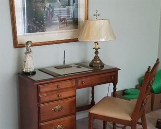 Desk, Chair, Framed Print