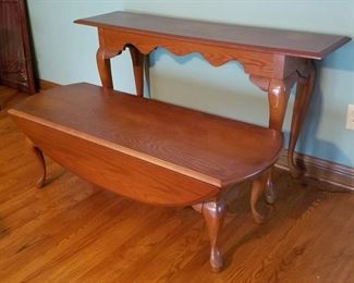 Oak Coffee Table and Console