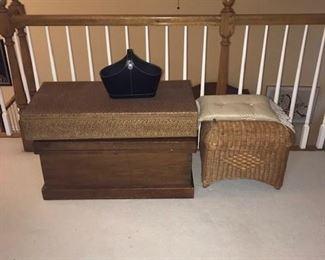 Blanket Chest, Rattan Ottoman, Woven Box 